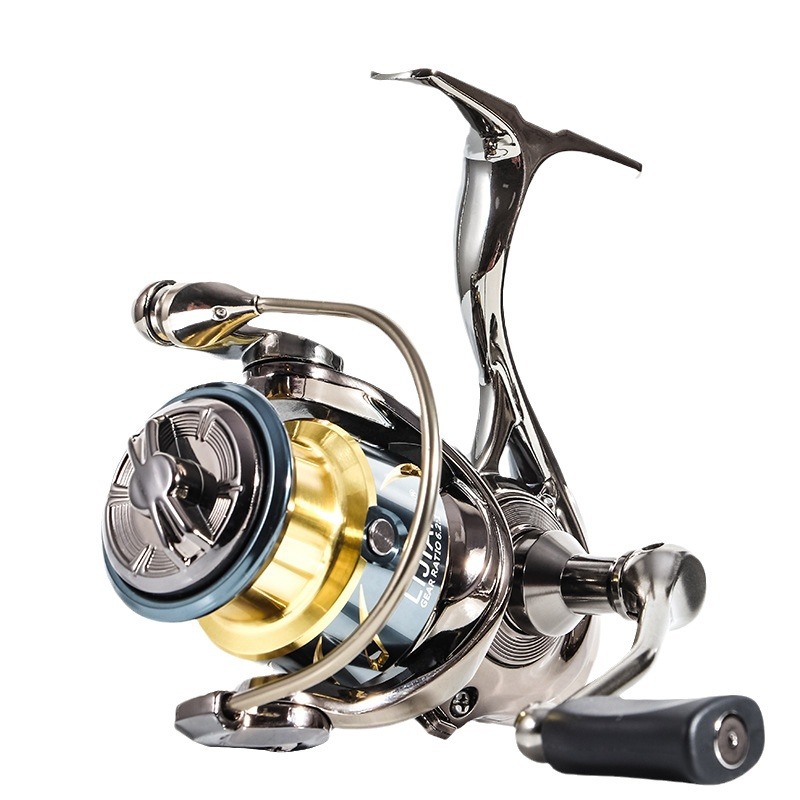 Ciclo giratorio de metal de rueda de pesca subrueda de carretera negro 1500 2500 sin espacio libre de ciclo giratorio de pesca bobina de línea