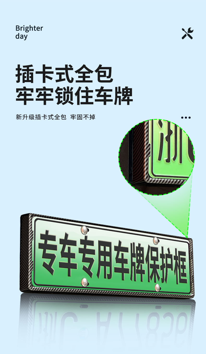 Suitable for 22026 Byd Yuan Plus Third Generation License Plate Frame, New Energy Vehicle Full-Edge License Plate Frame, Green License Plate