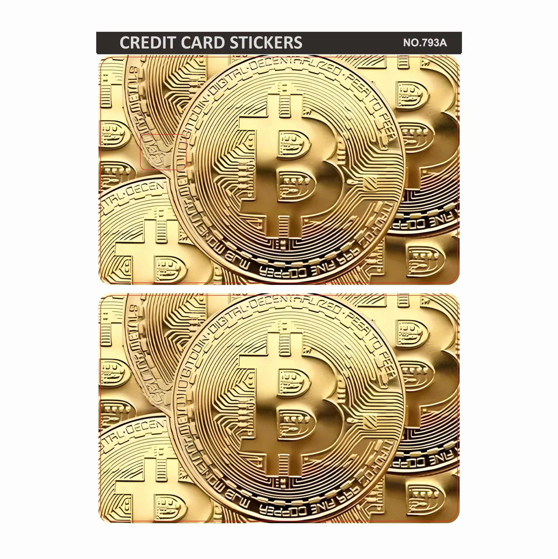 Cross-border new front and back 2-piece set Bitcoin series decorative credit card skin sticker card sticker creative 2025