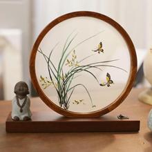 ✅▽湘绣摆件LED台灯礼品手工刺绣双面绣创意桌面摆台蜀绣苏绣礼