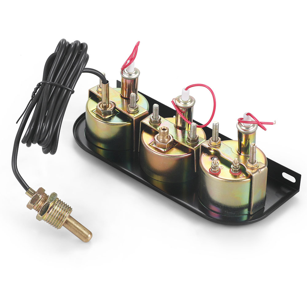 2-Inch 52mm Car Voltage, Oil Pressure, and Water Temperature Gauge Mechanical Three-In-One Combination Instrument Set