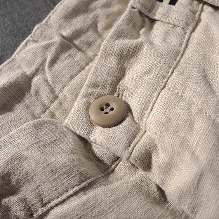 DEESMANCE and CO spring/summer American comfortable wash cotton linen simple men's casual pants five-point pants 277 40 DEESMANCE and CO spring/summer American comfortable wash cotton linen simple men's casual pants five-point pants 277 40
