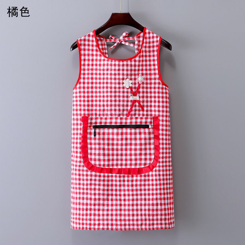 입체적인 꽃지퍼 포켓 조끼-레드