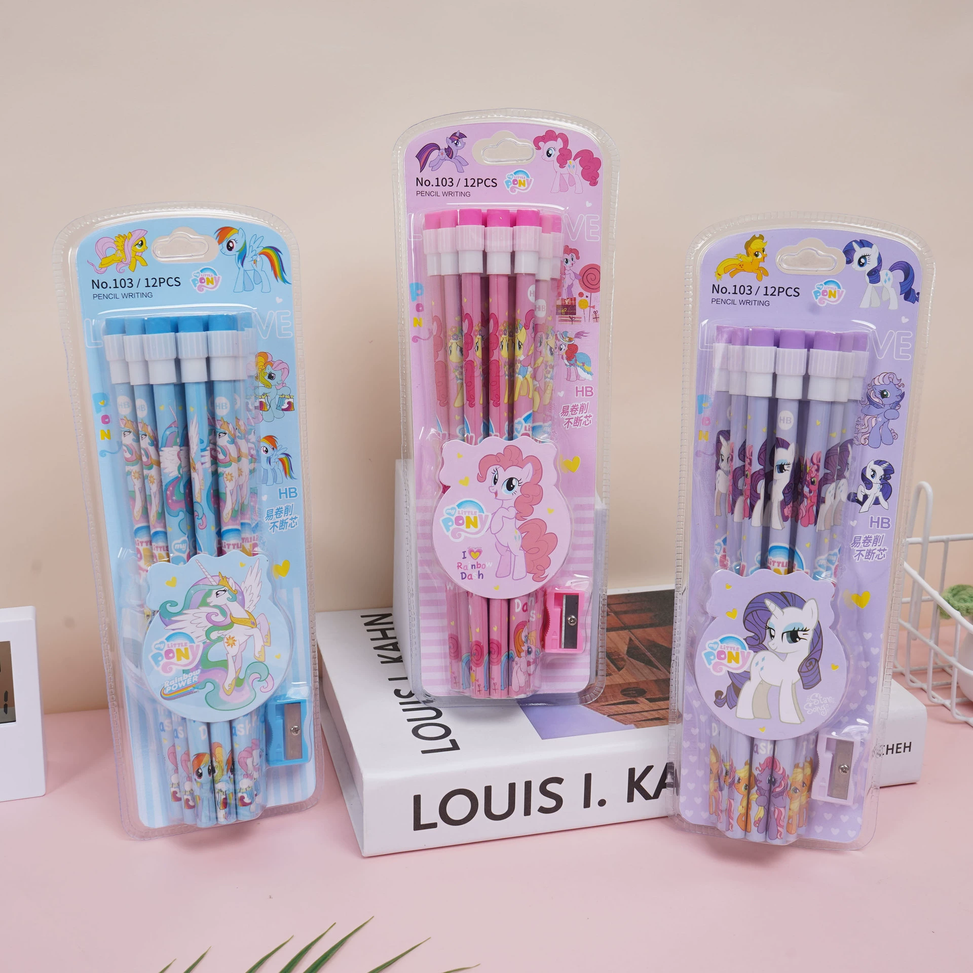 Трансграничный 103 Pony Poly Карандаш 12 костюмов Мультфильм милый с кожаной головкой ластик ручка карандаш