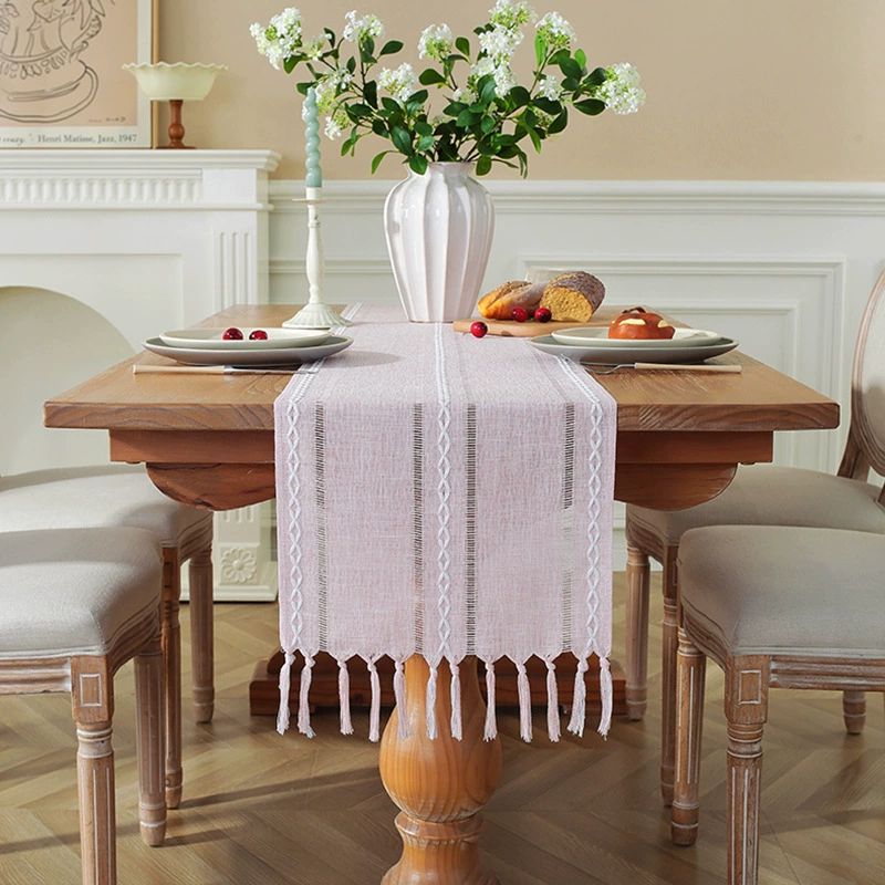 Cross -border Amazon Simple handmade hand -woven hollow Su Table flag household American rural Christmas table cloth desktop