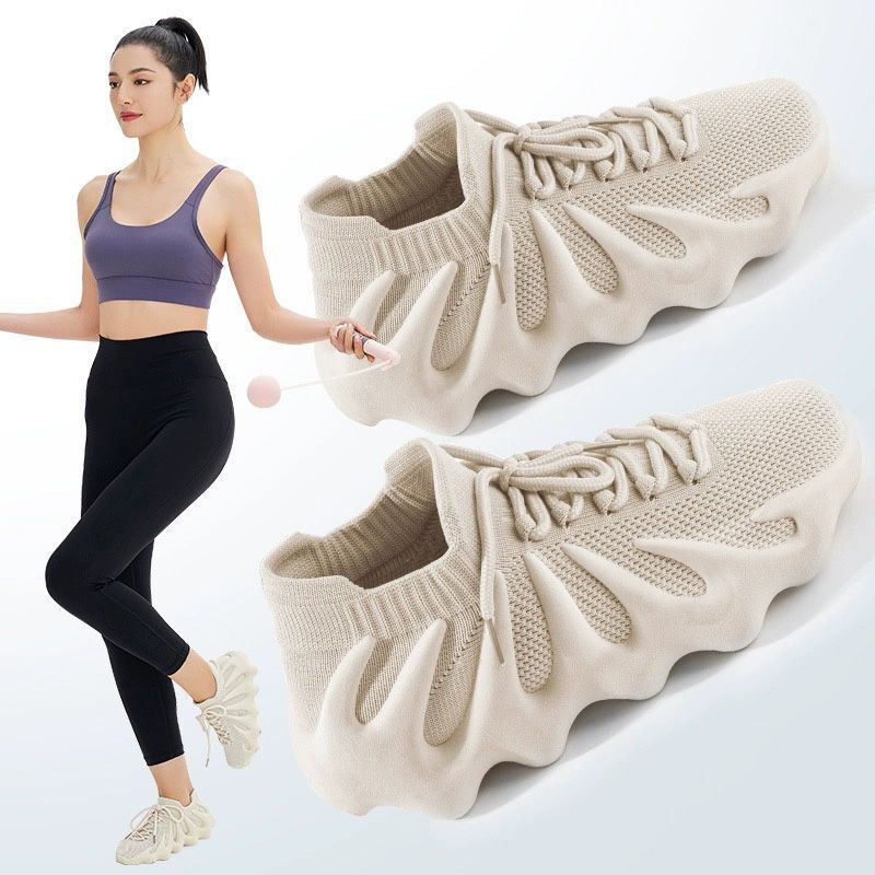 Training Shoes for Women Indoor Fitness Skipping Rope Thick-Soled Yoga Non-Slip Shock-Absorbing Lightweight Soft-Soled Treadmill Sports Shoes