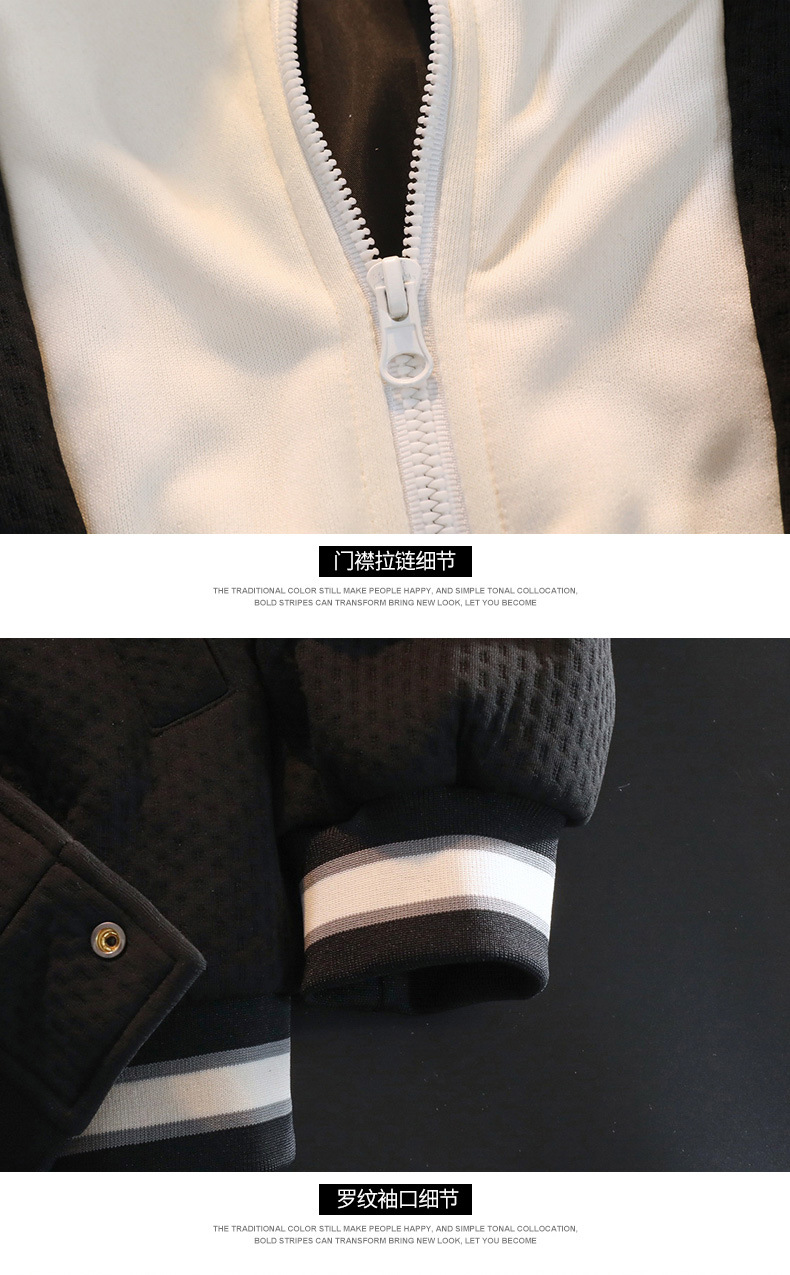 连帽卫衣男春秋季2023新款潮牌休闲百搭开衫刺绣棒球服青少年外套详情13