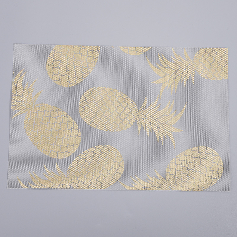 Piña mantel espesado PVC mantel hojas gilding aislamiento Hotel cafetería creativa estera taza de té se puede fijar