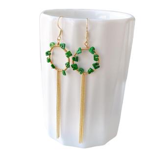 Amazon and Aliexpress Supply Original Design Natural Burmese Spicy Green Jade Earrings with 14K Gold-Plated Earrings