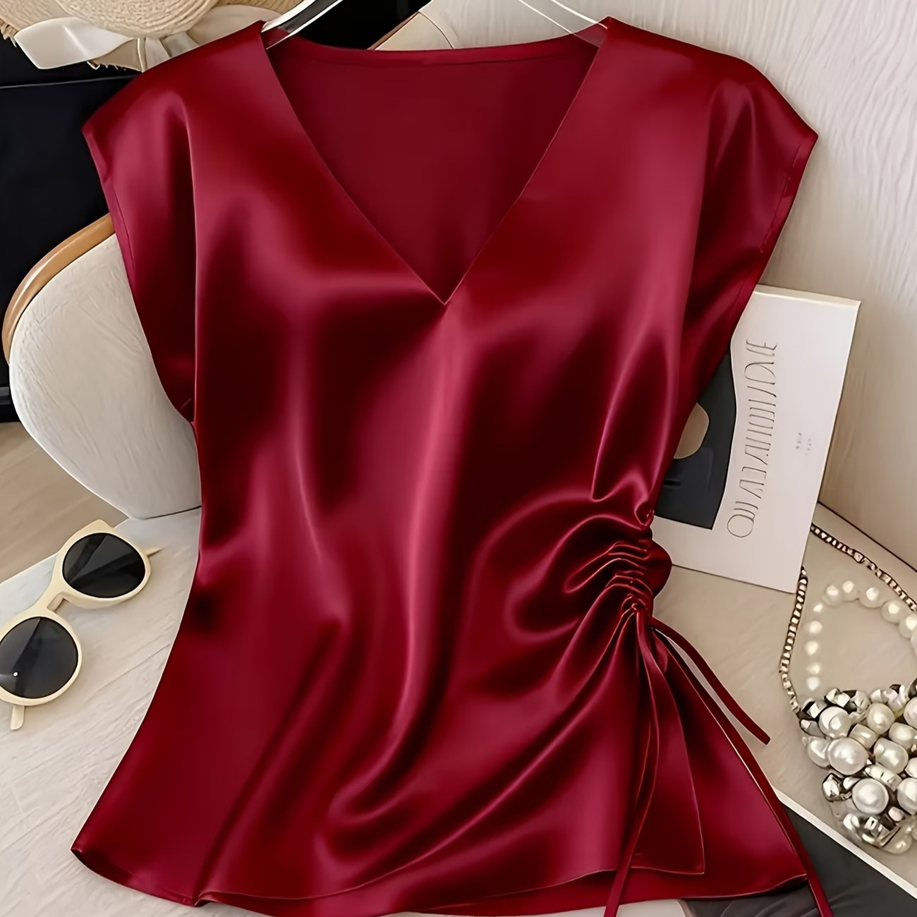 Camisa plisado sin mangas