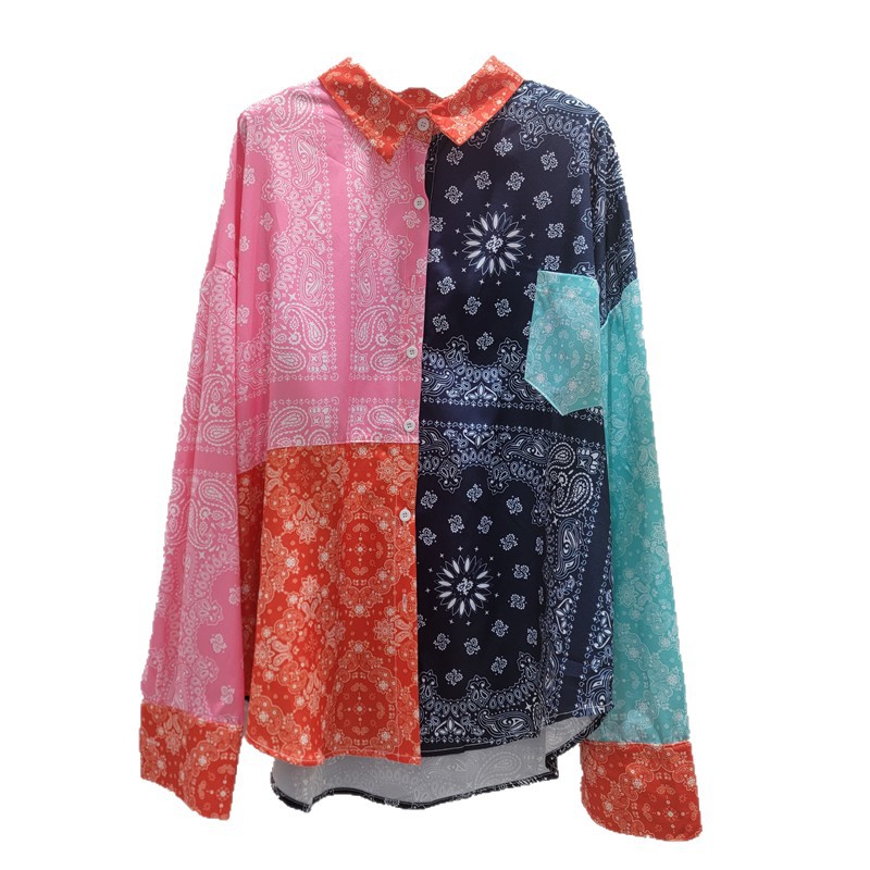 Impresión francesa retro temperamento casual camisa de manga larga mujer 2026 nuevo diseño de nicho chaqueta suelta