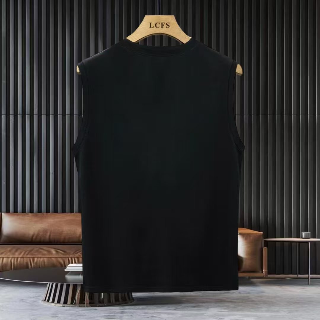 Men's Summer Graphic Cotton Tank Top - Loose Fit Sleeveless Shirt For Casual Streetwear & Sports Versatile For Day & Night_viptrois.com