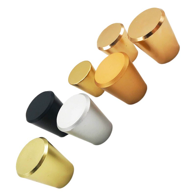 Ручка ящика алюминиевая Золотая твердая ручка для волочения медной проволоки на одно отверстие современная простая космическая ручка с алюминиевым конусом