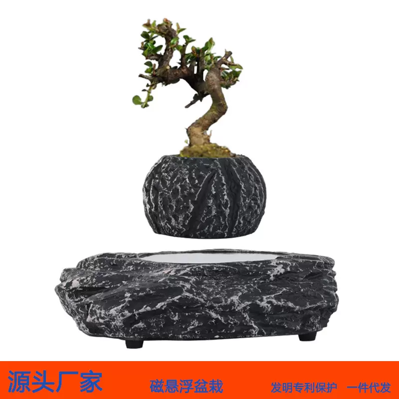 磁悬浮爆款盆栽家居桌面空中花盆磁悬浮风水绿植迷你植物盆景摆件