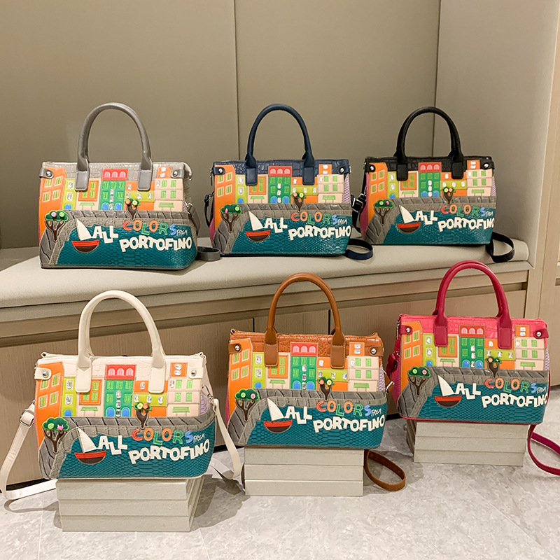 外国貿易大容量バッグ女性高質感布刺繍通勤ハンドバッグメキシコ風シングルショルダーバッグ|undefined