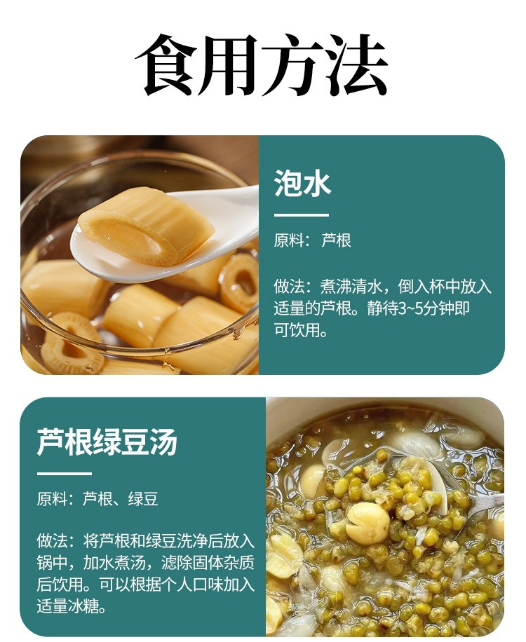 Dried Reed Rhizome Lu Gen 500g Wild Harvested Reed Root for Herbal Tea and Decoction preparation