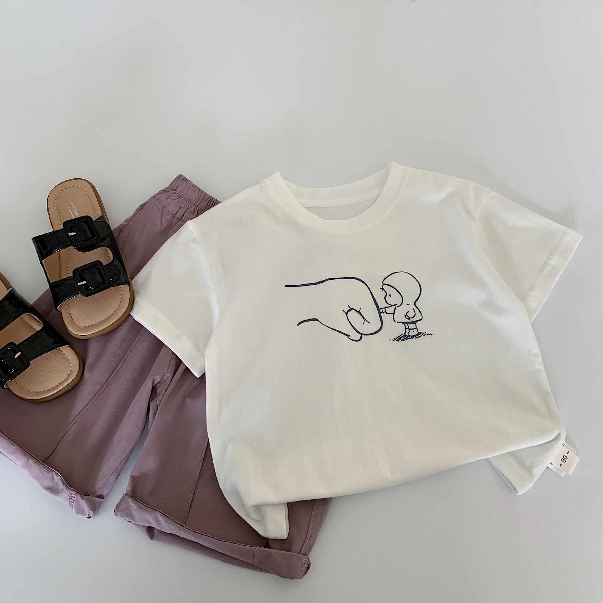 Camiseta para niños Maibao 2025 verano nuevo estilo niños y niñas dibujos animados manga corta bebé estilo occidental verano top marea al por mayor