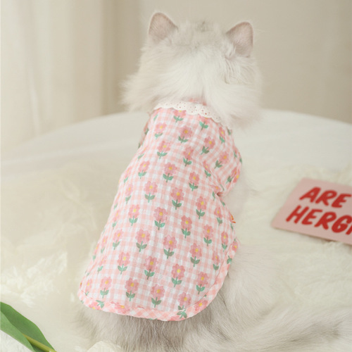 Summer thin anti-shedding summer kitten blue cat pet cat cute kitten summer vest cat clothes