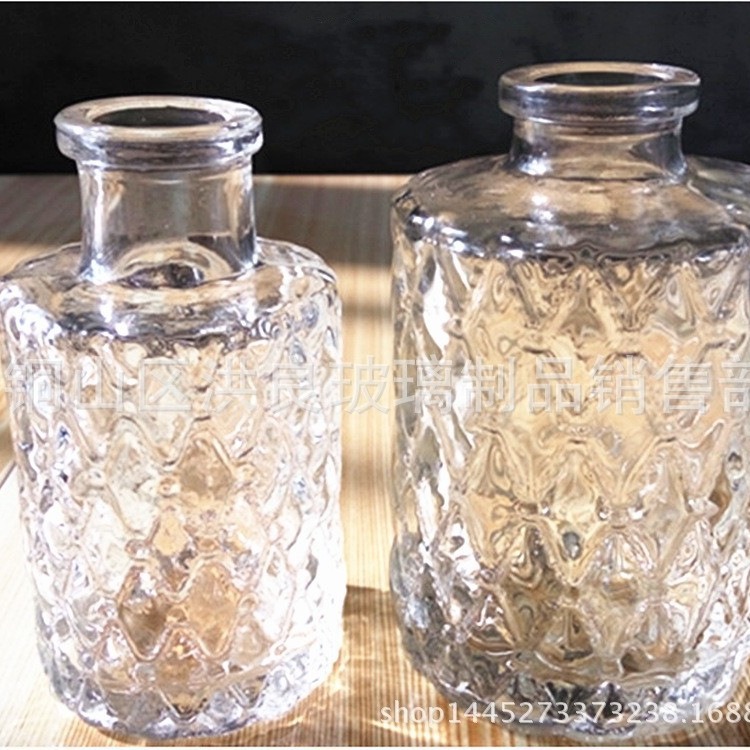 现货100ml 150ml木塞口香薰玻璃瓶创意菱形玻璃香薰瓶