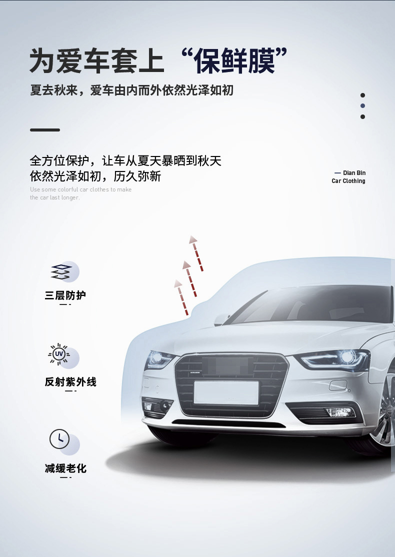 Cross-border thickened Oxford cloth car cover, sun-proof, heat-insulating, rain-proof car sunshade, suitable for all seasons, half car cover