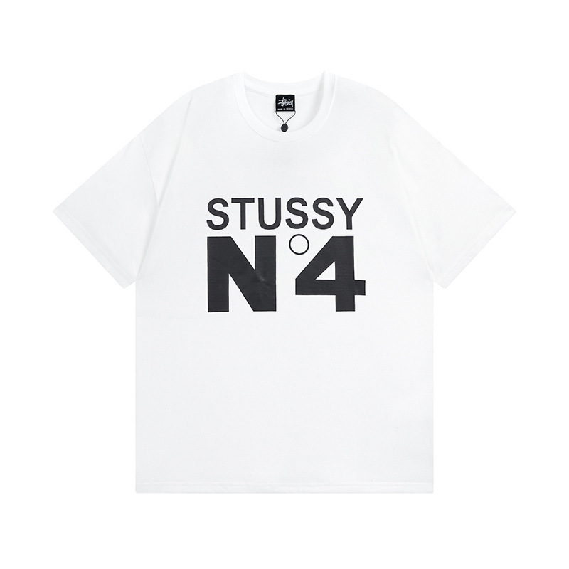 国境を越えた卸売りstyスチュアート黒8クラシック24ss半袖純綿夏ゆるいtシャツ男女同金|undefined