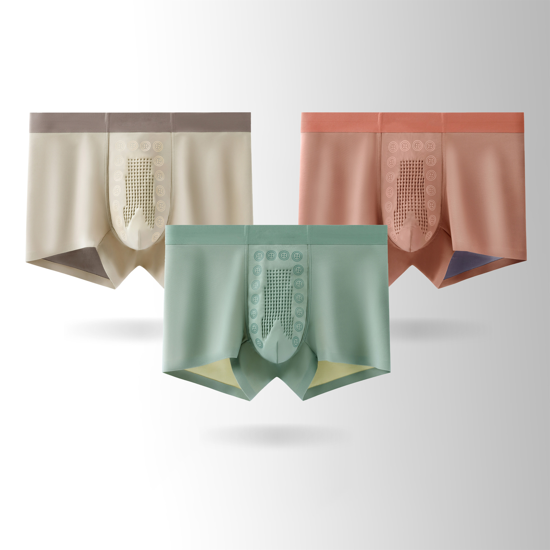 D956 gray green + apricot + orange