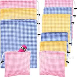 亚马逊热销款成人玩具收纳袋拉链格子款格子手提玩具礼品袋