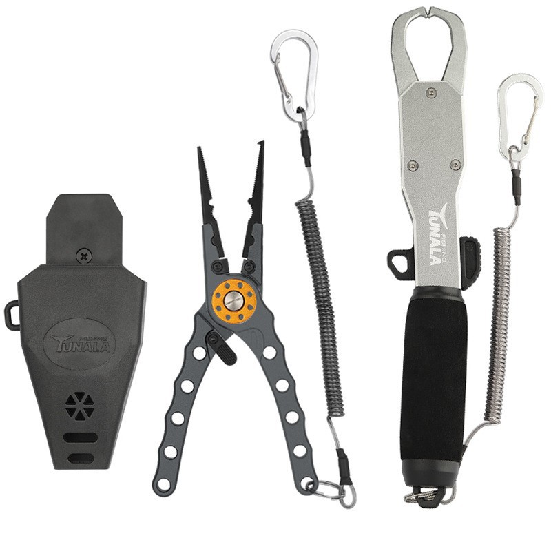 Línea de corte de bucle abierto Luya abrazadera Cable de presión Cinturón de plomo perdido cuerda de aleación de aluminio multifunción tijeras de pesca dispositivo de control de peces