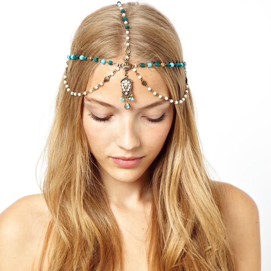 Ethnic headband pearl