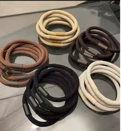 新款韩版森系奶咖高弹粗橡皮筋耐用发圈发绳百搭丸子头绳头饰发饰