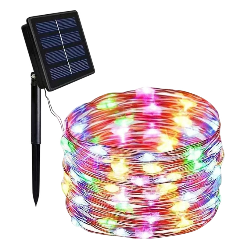 LED lámpara solar de alambre de cobre lámpara de alambre de cobre lámpara de estrella lámpara de jardín lámpara de color al aire libre lámpara de color solar colorida
