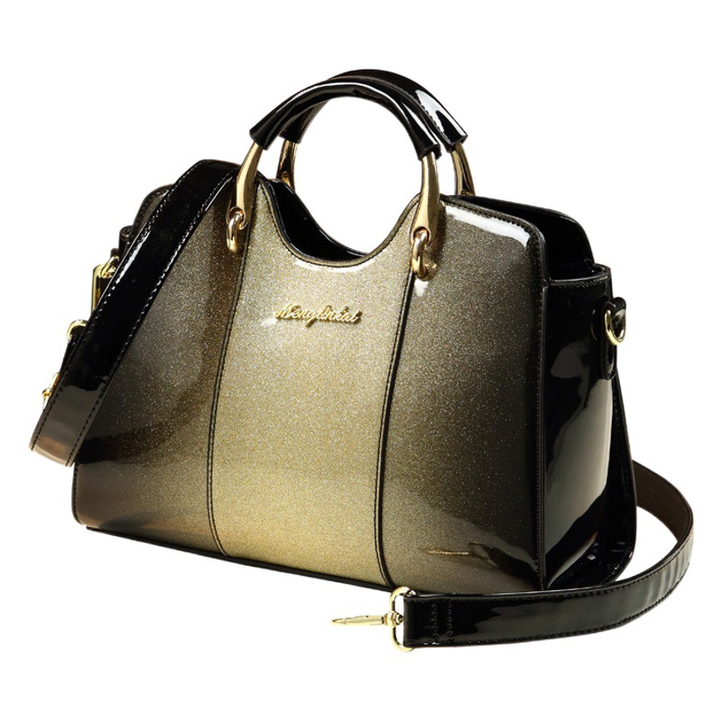 2024 Nueva moda de cuero genuino elegante bolso de mamá bolso de hombro de las mujeres de mediana edad bolsa de mensajero del todo fósforo