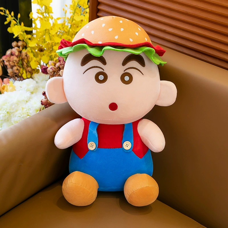 Плюшевая игрушка Crayon Shin-chan, подушка для сна, кукла-гамбургер, детский подарок на день рождения, милая кукла