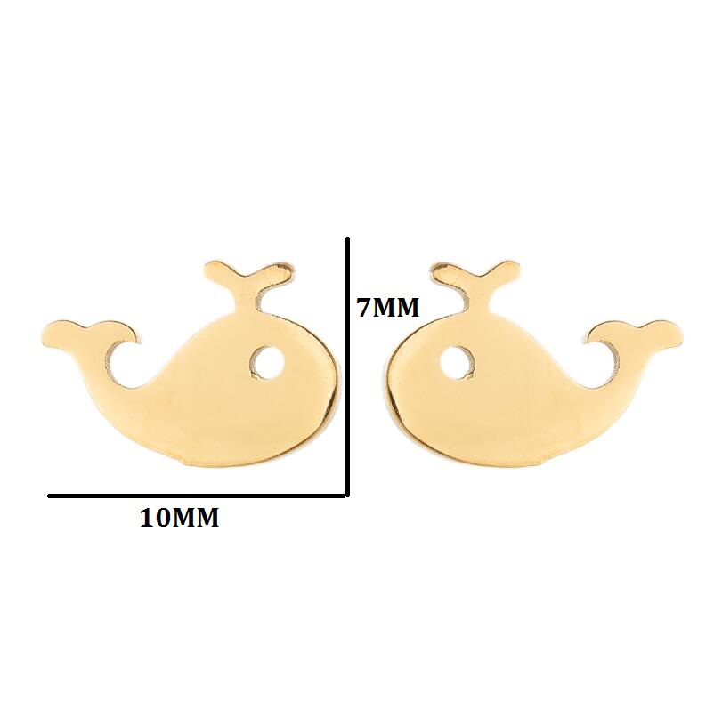 304 Stainless Steel Material PVD Coated 18K Gold Real Gold Plated Animal 304 Stainless Steel Simple Style Waterproof Non Tarnish Ear Studs