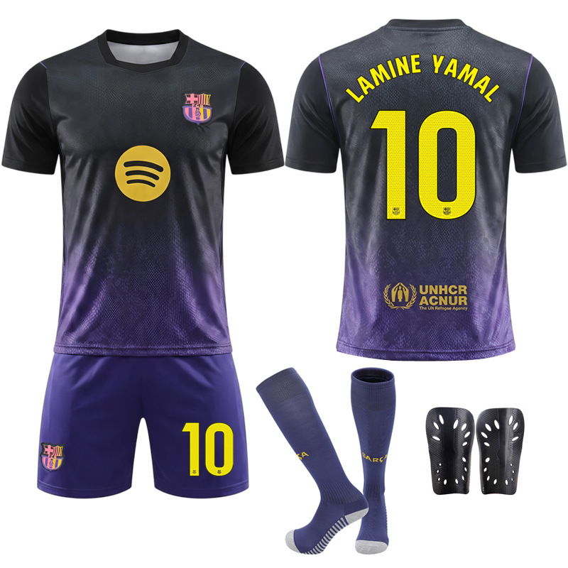 2627 New League Barcelona Away Jersey No. 10 Yamal, Raphinha 10, Messi Set Football Uniform