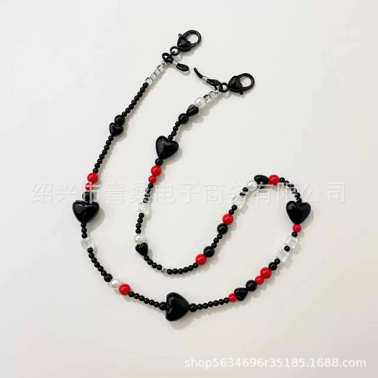 Новая простая Ретро черная любовь акриловая бисерная цепочка для мобильного телефона цепочка для очков цепочка маска цепочка