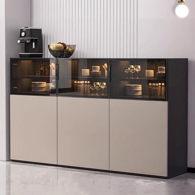 Customized Solid Wood Sideboard Wine Cabinet Living Room Integrated Wall Storage Cabinet Storage Cabinet Sofa Side Cabinet Restaurant Storage