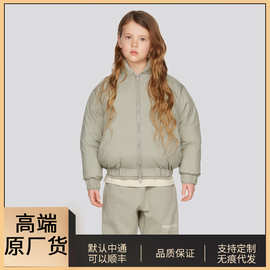 新款ESSENTIALS儿童秋冬款棉服休闲童装男童女童棉衣潮牌拉链外套