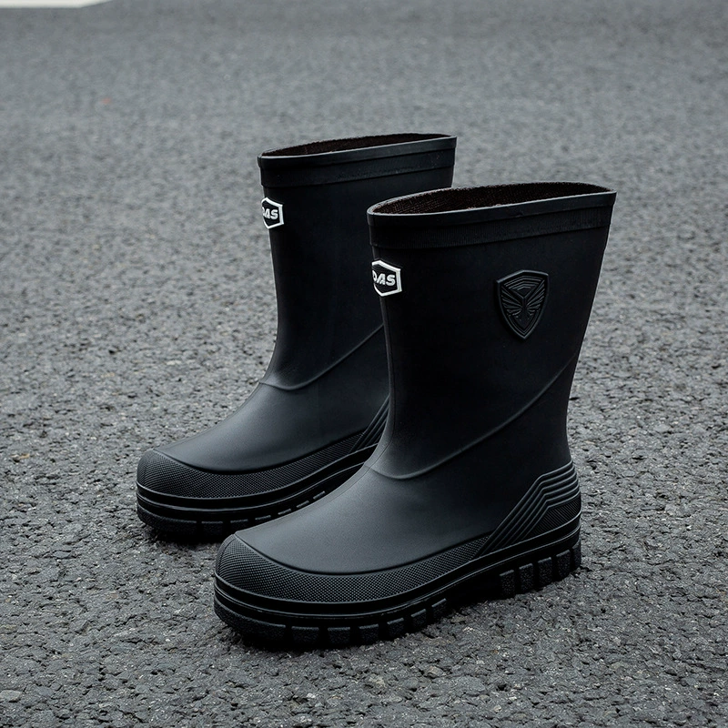 Men's fashionable shoes, non-slip fleece boots, Korean style, mid-length