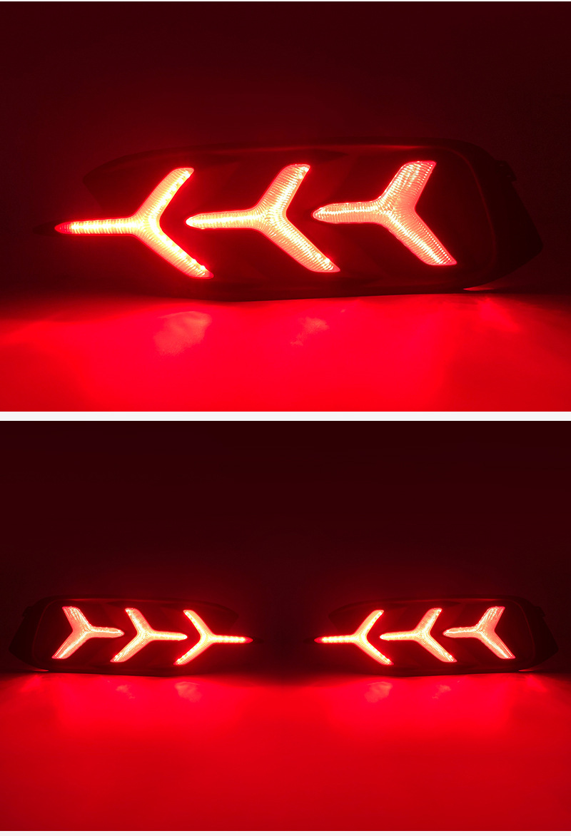 Suitable for 16-21 ten-generation Civic rear bumper lights modified led fishbone rear bumper lights warning lights-patented products
