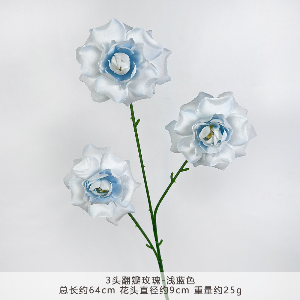 MJ-3头翻瓣玫瑰-浅蓝色