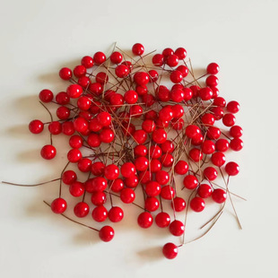 10 мм рождественские маленькие красные фрукты Моделирование рождественские красные фрукты маленькие вишневые фрукты рождественские товары аксессуары красное золото и серебро