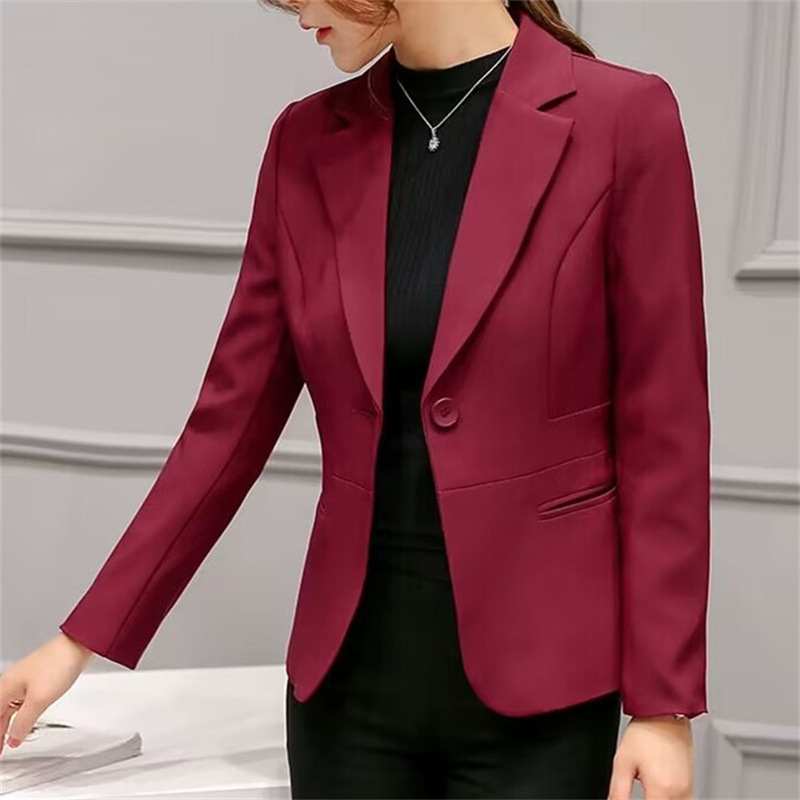 2026春秋新款职业百搭西服长袖韩版气质修身显瘦小西装外套女短款