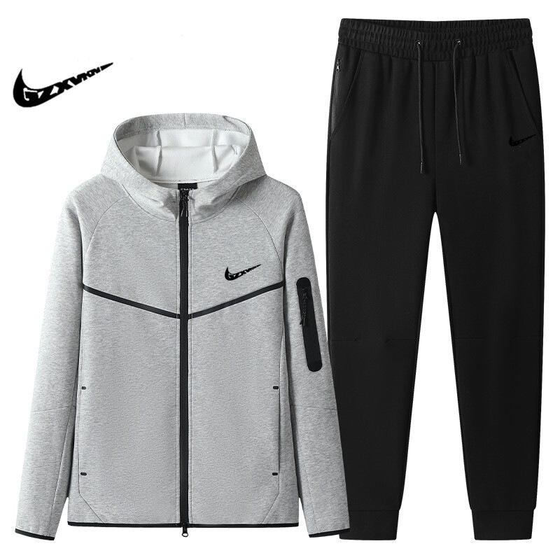 2025 Spring New Men's Casual Sportswear Set: Trendy Patchwork Cardigan Sweatshirt and Sweatpants Two-Piece Set for Foreign Trade 2025 Spring New Men's Casual Sportswear Set: Trendy Patchwork Cardigan Sweatshirt and Sweatpants Two-Piece Set for Foreign Trade