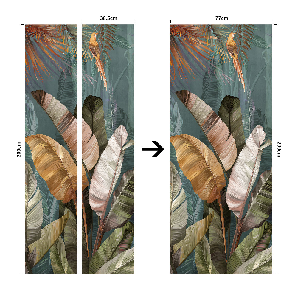 Pegatinas para puertas 3D respetuosas con el medio ambiente, autoadhesivos, fabricantes de origen al por mayor, patrones populares transfronterizos de alta definición, adhesivos para puertas impermeables, a prueba de aceite y antiincrustantes