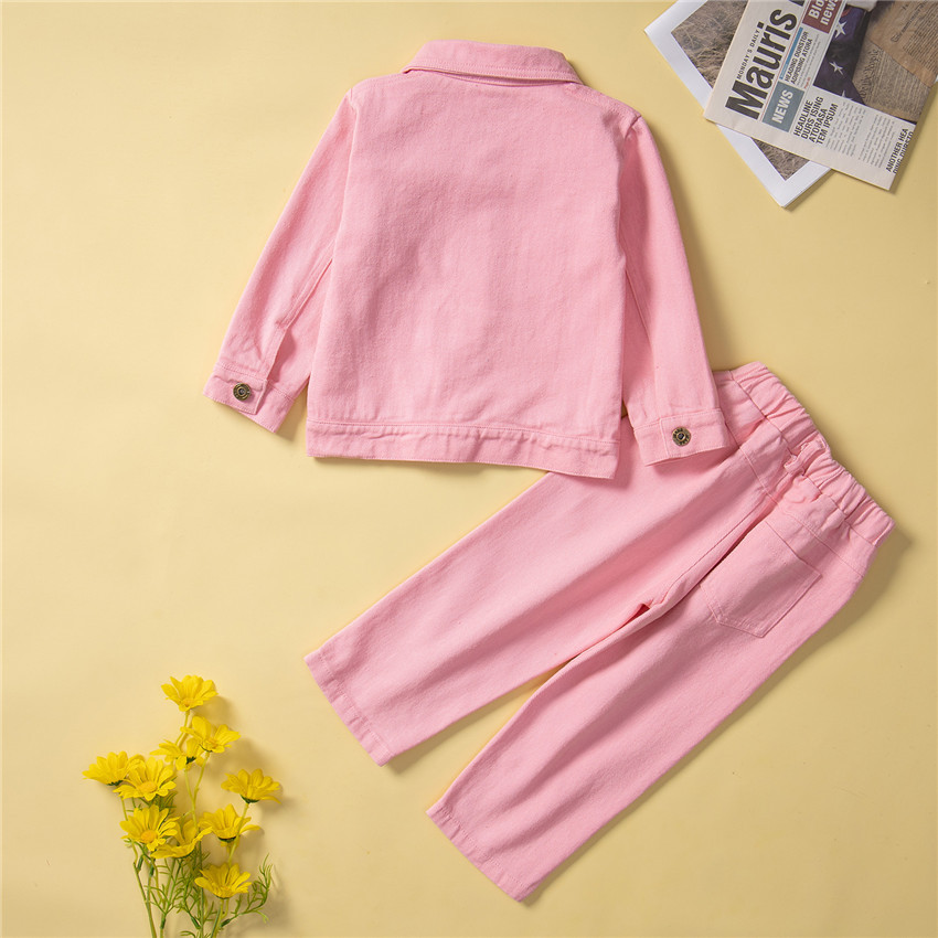 Fashion Solid Color Polyester Girls Clothing Sets display picture 2