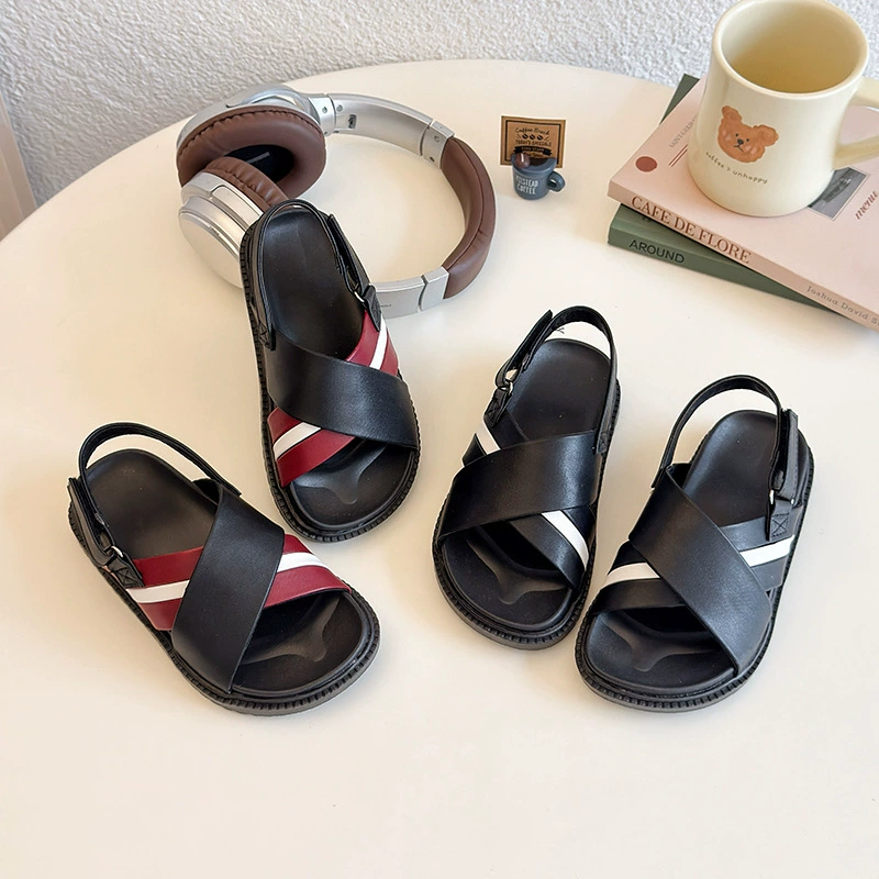 Детские сандалии 2025 Лето Новые кроссовки Повседневные открытые пляжные туфли для мальчиков и девочек Корейский стиль Мягкая подошва Обувь для детей среднего и большого размера