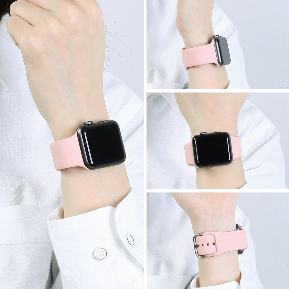 Suitable for Apple iwatch8 silicone Samsung buckle strap Apple Watch765432SE sports breathable wristband