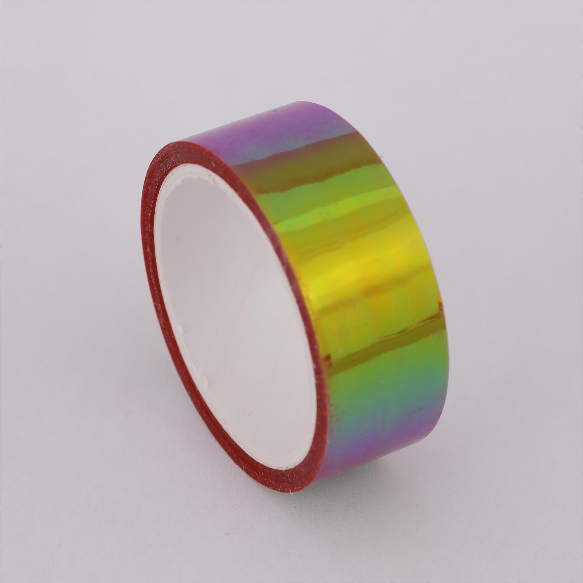 Cinta láser de arcoíris creativa, manual de papelería, cinta decorativa colorida impermeable, manual de bricolaje para estudiantes, collage de materiales