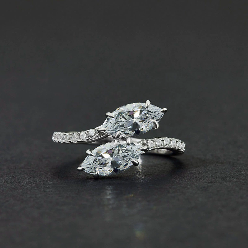Sophisticated fashionable wedding ring, silver 925 sample